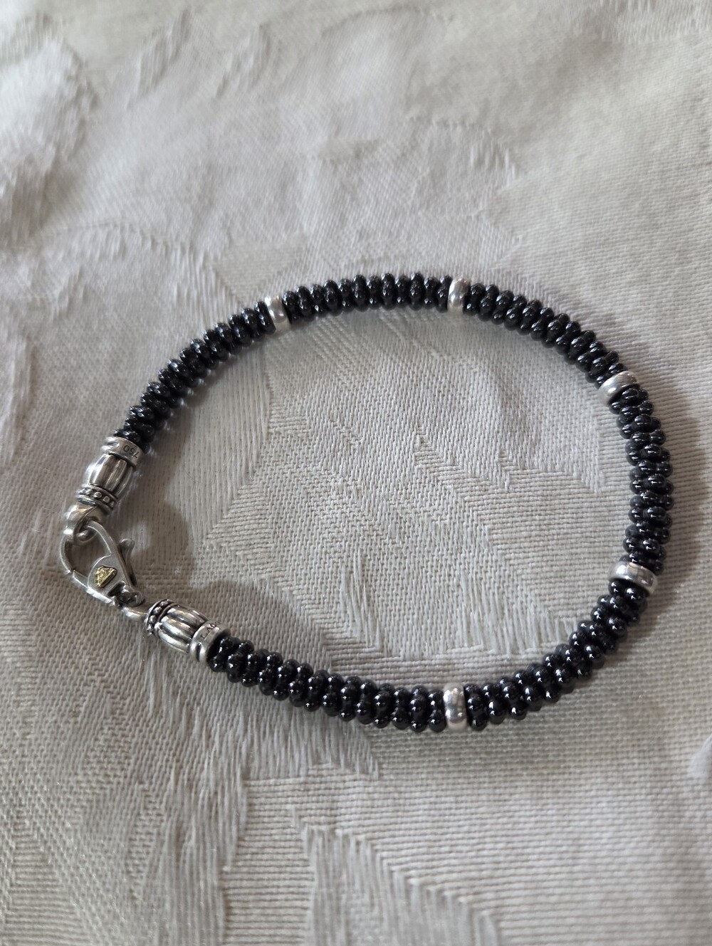 LAGOS Black Caviar Five Silver Station Ceramic Bracelet, 5mm, SS, 18k - Picture 3 of 14